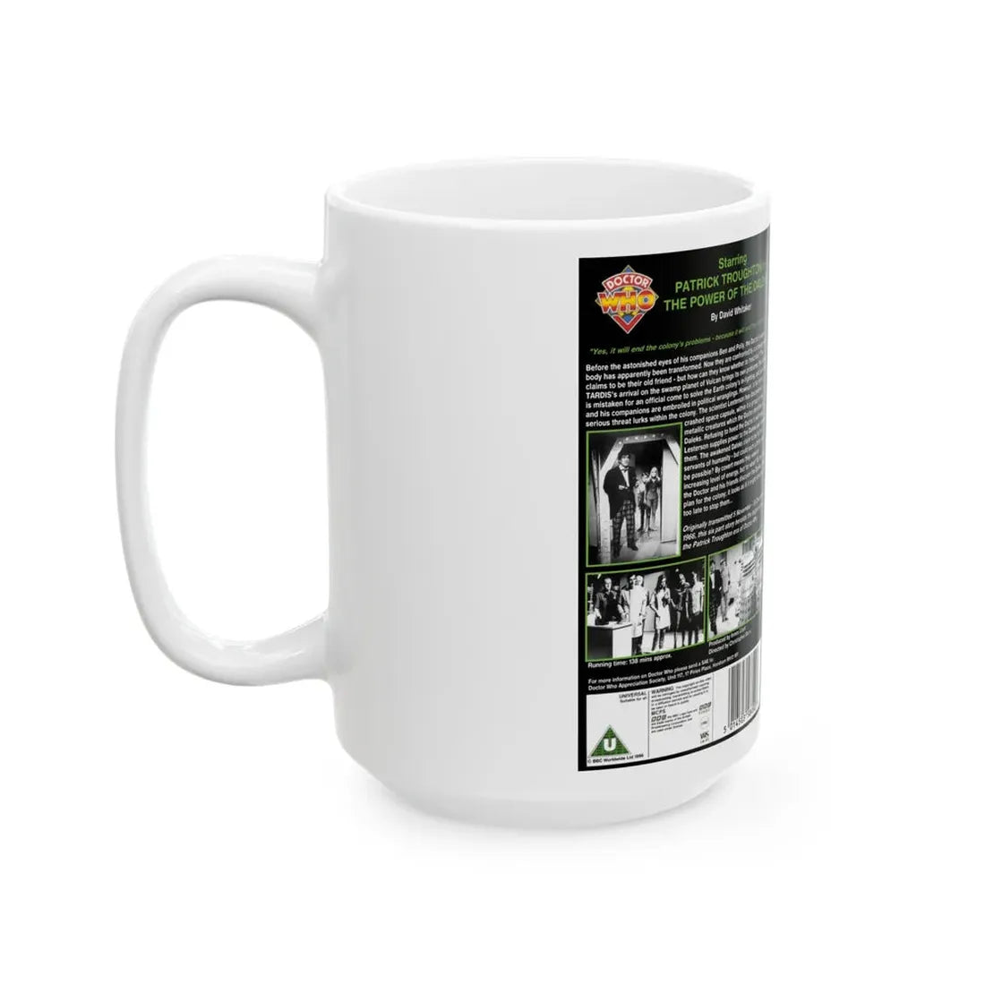 THE POWER OF THE DALEKS (VHS COVER) - White Coffee Mug - Go Mug Yourself