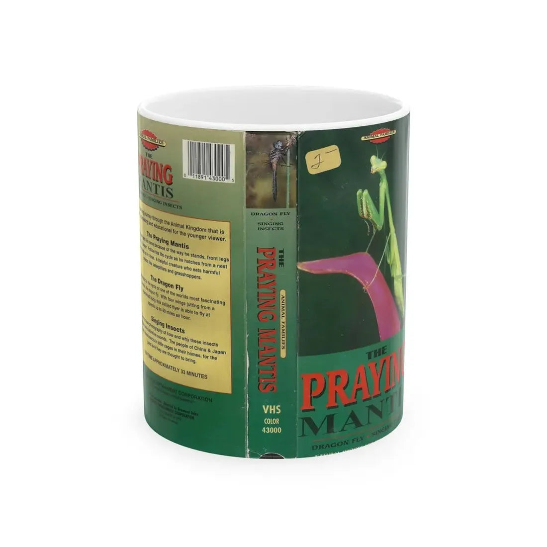 THE PRAYING MANTIS (VHS COVER) - White Coffee Mug 11oz - Go Mug Yourself