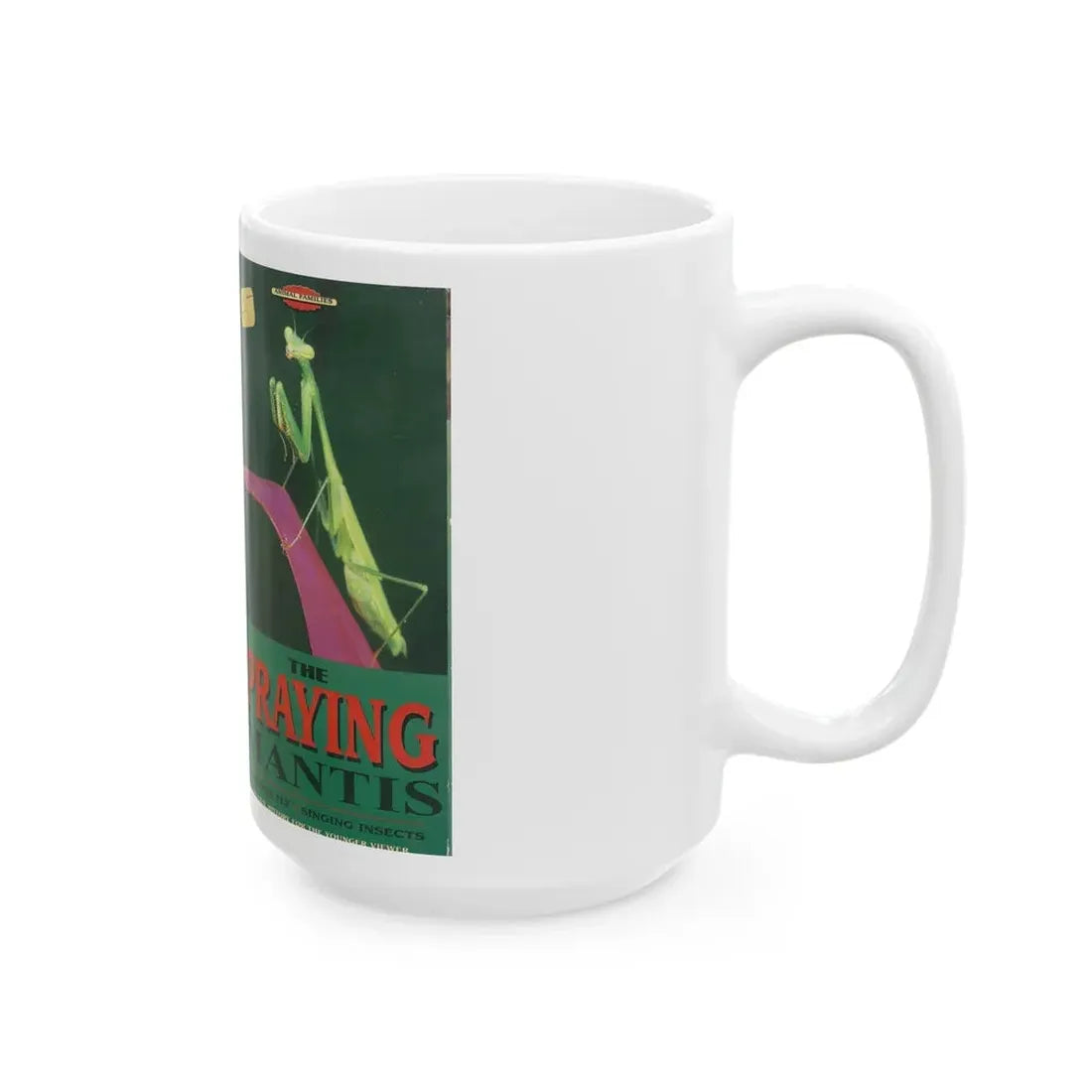 THE PRAYING MANTIS (VHS COVER) - White Coffee Mug - Go Mug Yourself