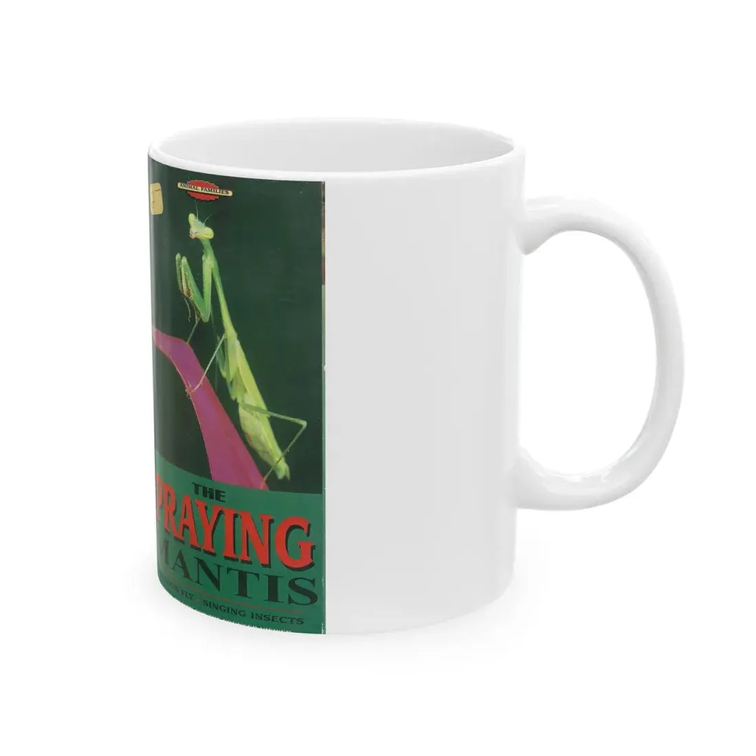 THE PRAYING MANTIS (VHS COVER) - White Coffee Mug - Go Mug Yourself