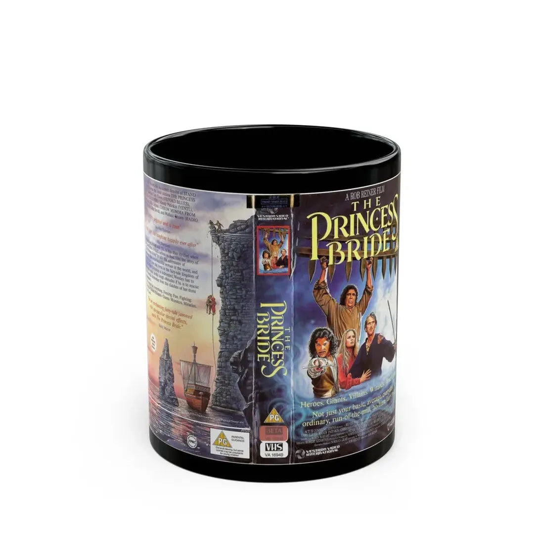 THE PRINCESS BRIDE (VHS COVER) - Black Coffee Mug 11oz - Go Mug Yourself