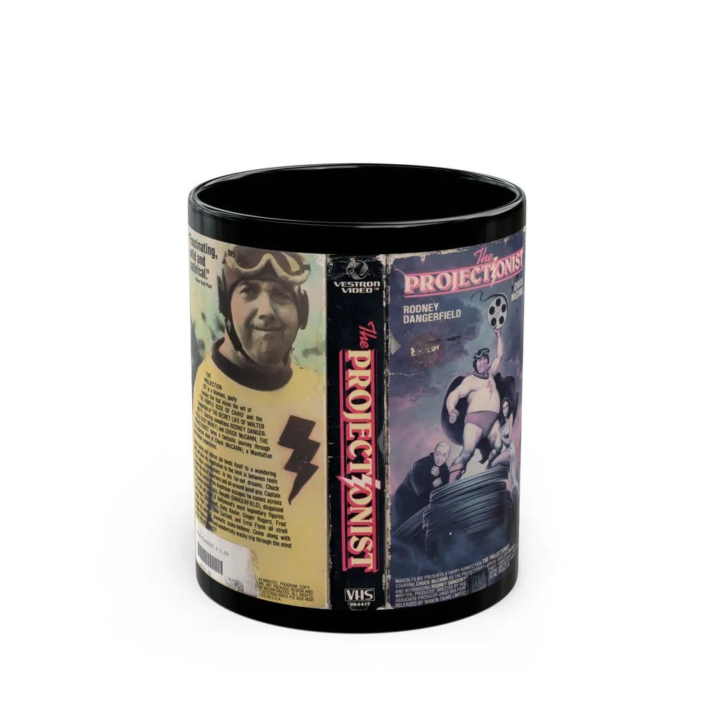 the projectionist rodney dangerfield (VHS COVER) - Black Coffee Mug-11oz-Go Mug Yourself