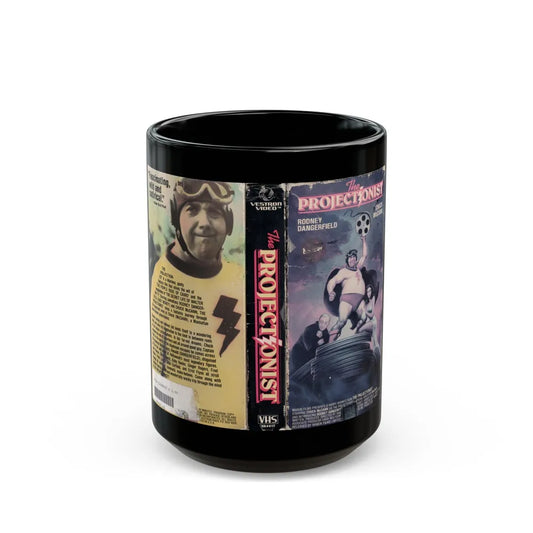 the projectionist rodney dangerfield (VHS COVER) - Black Coffee Mug-15oz-Go Mug Yourself