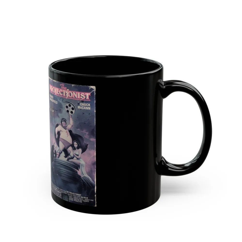 the projectionist rodney dangerfield (VHS COVER) - Black Coffee Mug-Go Mug Yourself