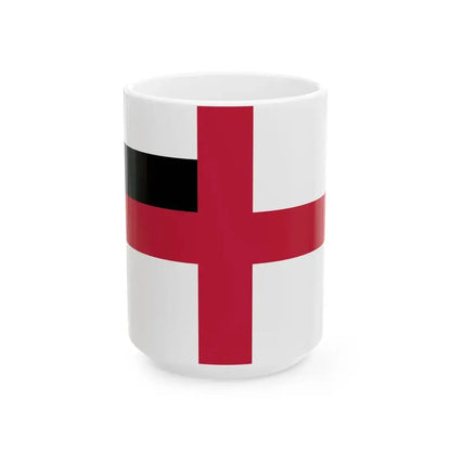 The proposed naval flag of the Georgian Democratic Republic (Georgia) White Coffee Mug 15oz - Go Mug Yourself