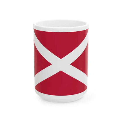 The proposed naval flag of the Georgian Democratic Republic v3 (Georgia) White Coffee Mug 15oz - Go Mug Yourself