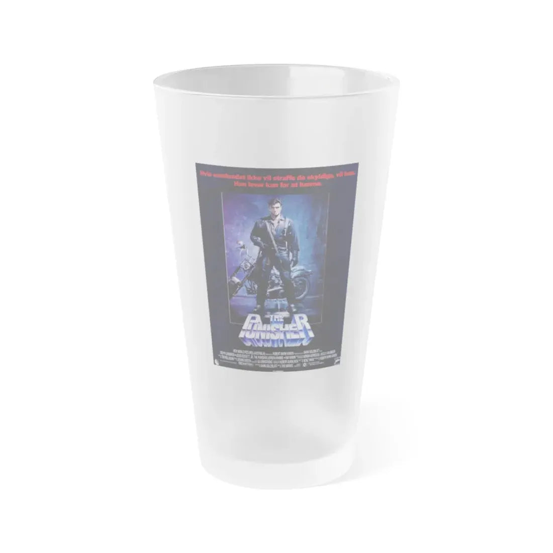 THE PUNISHER (DANISH) 1989 Movie Poster - Frosted Pint Glass 16oz Default Title - Go Mug Yourself