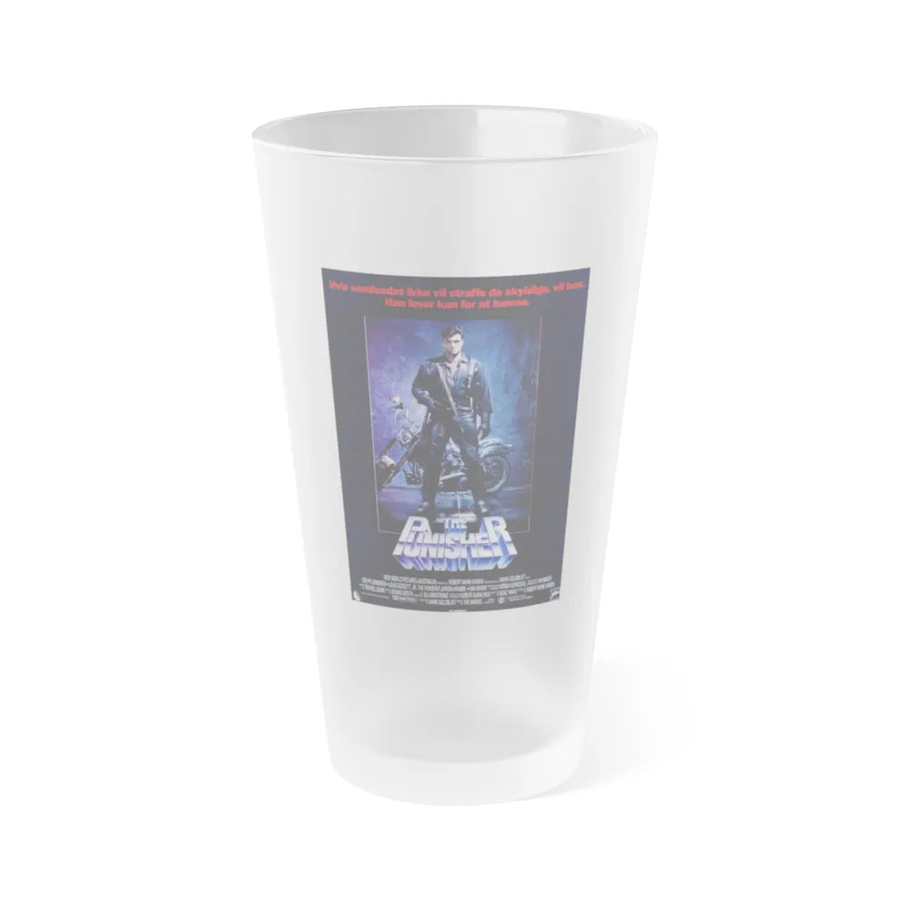 THE PUNISHER (DANISH) 1989 Movie Poster - Frosted Pint Glass 16oz-Go Mug Yourself