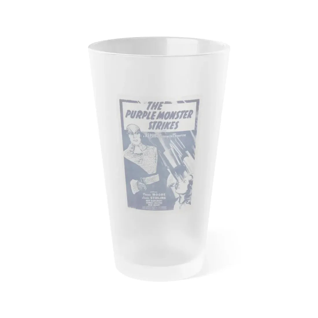 THE PURPLE MONSTER STRIKES 1945 Movie Poster - Frosted Pint Glass 16oz Default Title - Go Mug Yourself