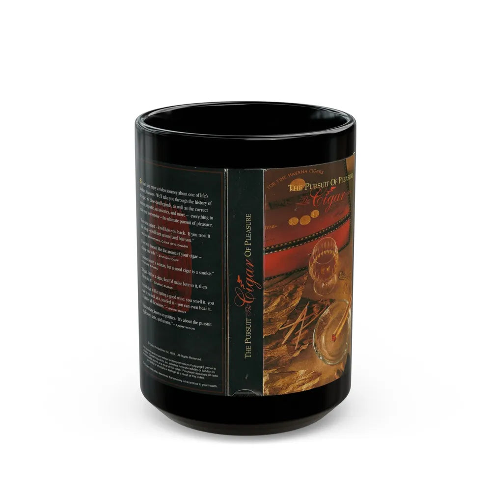 THE PURSUIT OF PLEASURE THE CIGAR (VHS COVER) - Black Coffee Mug-15oz-Go Mug Yourself