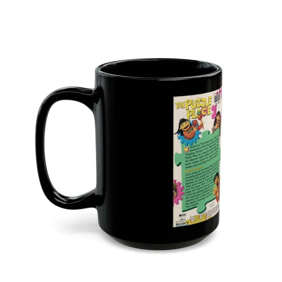 THE PUZZLE PLACE ROCK DREAMS (VHS COVER) - Black Coffee Mug - Go Mug Yourself