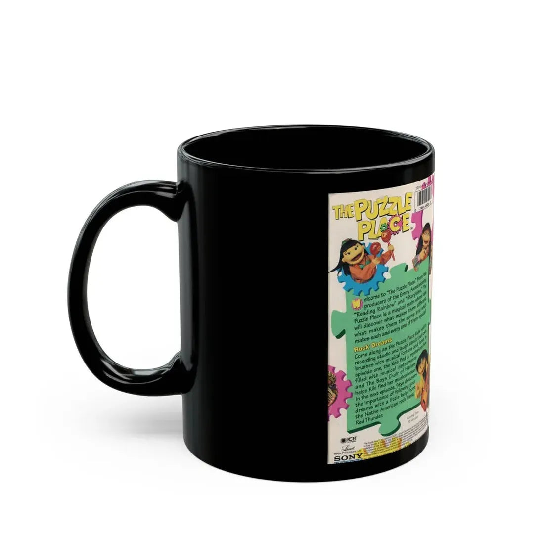 THE PUZZLE PLACE ROCK DREAMS (VHS COVER) - Black Coffee Mug - Go Mug Yourself