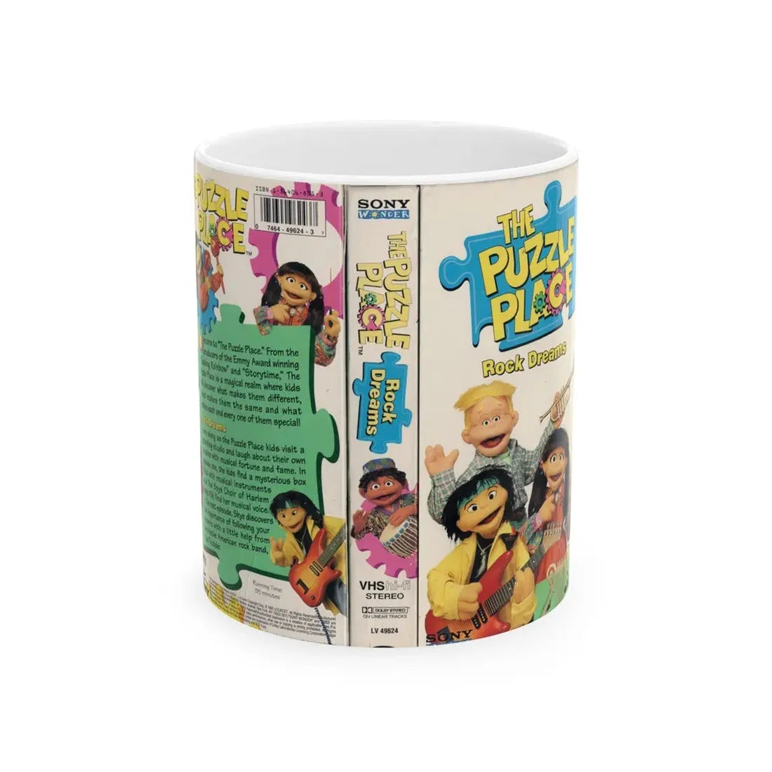 THE PUZZLE PLACE ROCK DREAMS (VHS COVER) - White Coffee Mug 11oz - Go Mug Yourself