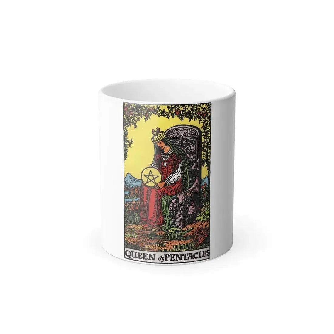 The Queen of Pentacles (Tarot Card) Color Changing Mug 11oz 11oz - Go Mug Yourself