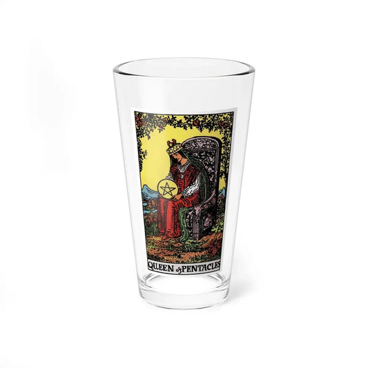 The Queen of Pentacles (Tarot Card) Pint Glass 16oz 16oz - Go Mug Yourself