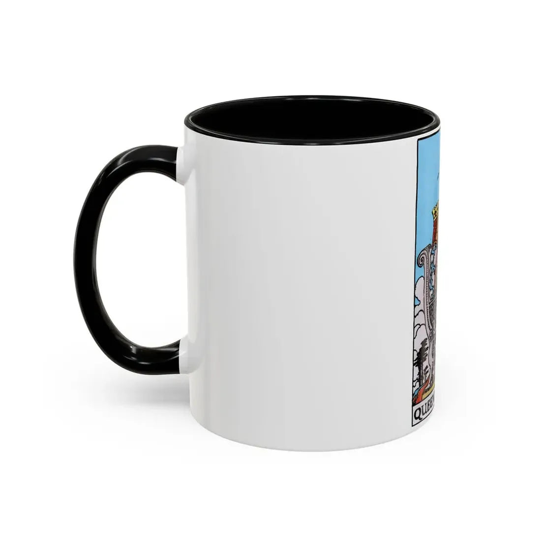 The Queen of Swords (Tarot Card) Accent Coffee Mug - Go Mug Yourself