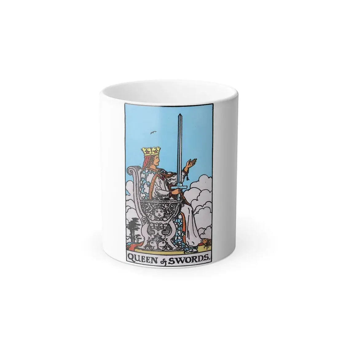 The Queen of Swords (Tarot Card) Color Changing Mug 11oz Default Title - Go Mug Yourself