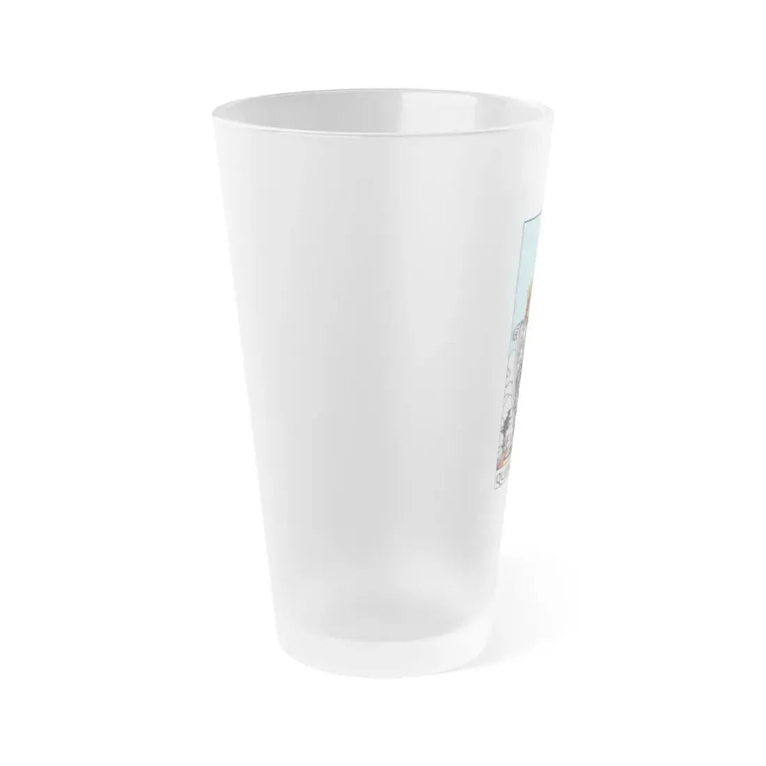The Queen of Swords (Tarot Card) Frosted Pint Glass 16oz - Go Mug Yourself