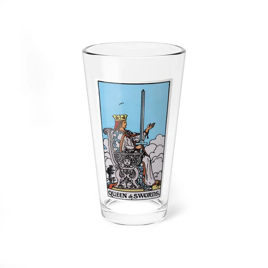The Queen of Swords (Tarot Card) Pint Glass 16oz 16oz - Go Mug Yourself