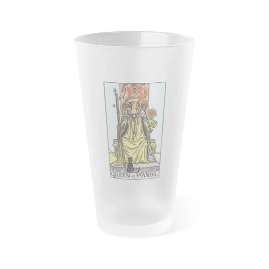 The Queen of Wands (Tarot Card) Frosted Pint Glass 16oz Default Title - Go Mug Yourself