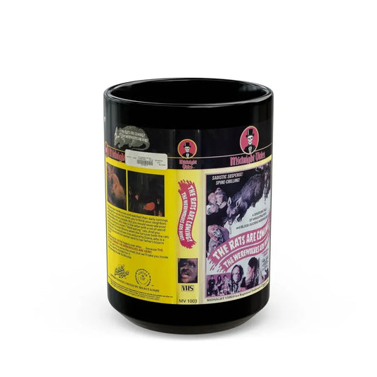 THE RATS ARE COMING THE WEREWOLVES ARE HERE MIDNIGHT VIDEO (VHS COVER) - Black Coffee Mug 15oz - Go Mug Yourself