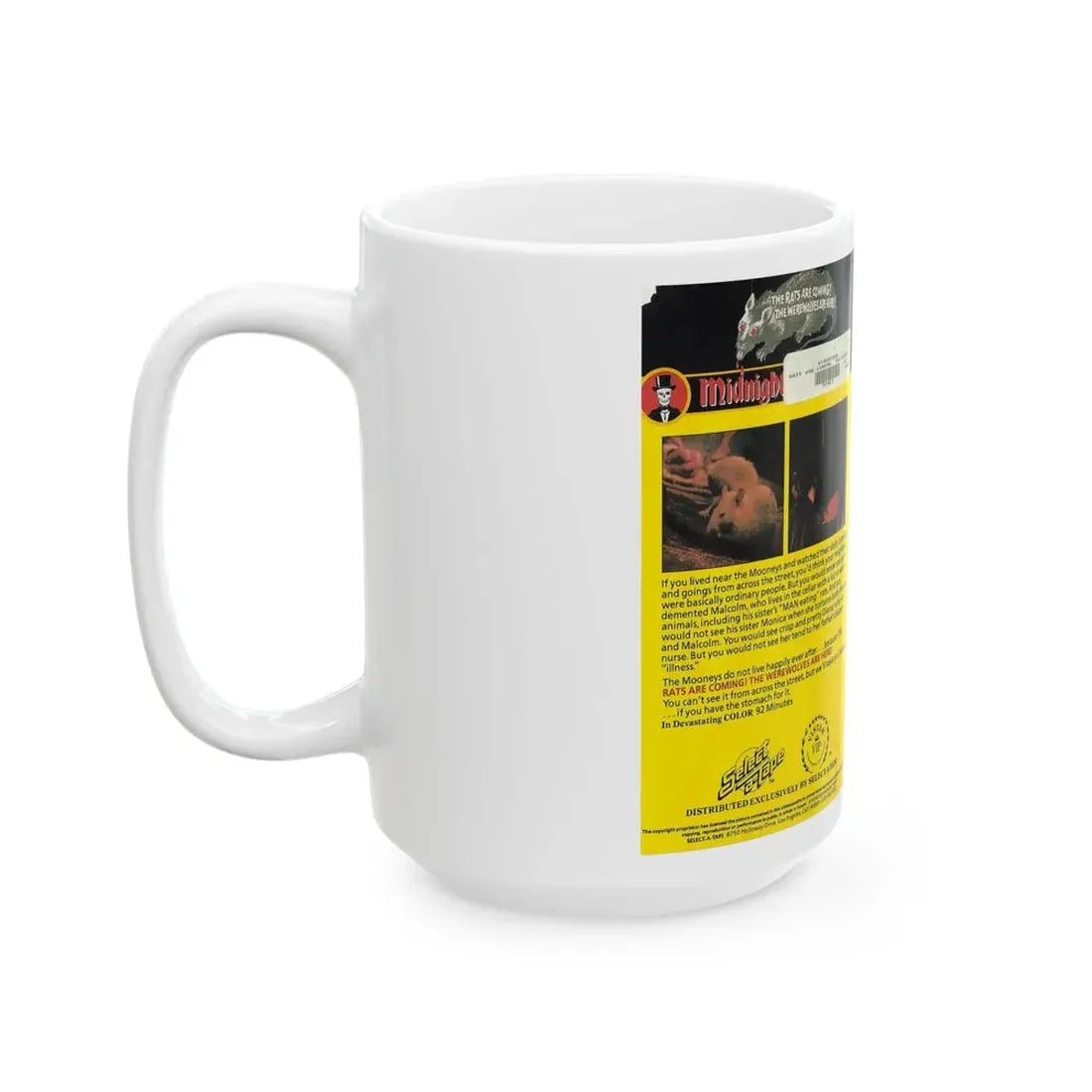 THE RATS ARE COMING THE WEREWOLVES ARE HERE MIDNIGHT VIDEO (VHS COVER) - White Coffee Mug - Go Mug Yourself