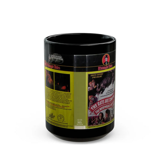 THE RATS ARE COMING THE WEREWOLVES ARE HERE (VHS COVER) - Black Coffee Mug-15oz-Go Mug Yourself