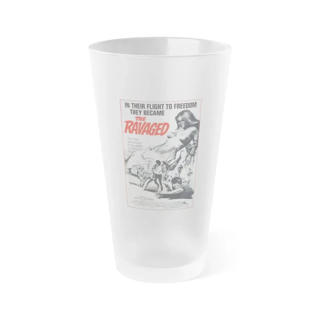 THE RAVAGED 1971 Movie Poster - Frosted Pint Glass 16oz Default Title - Go Mug Yourself