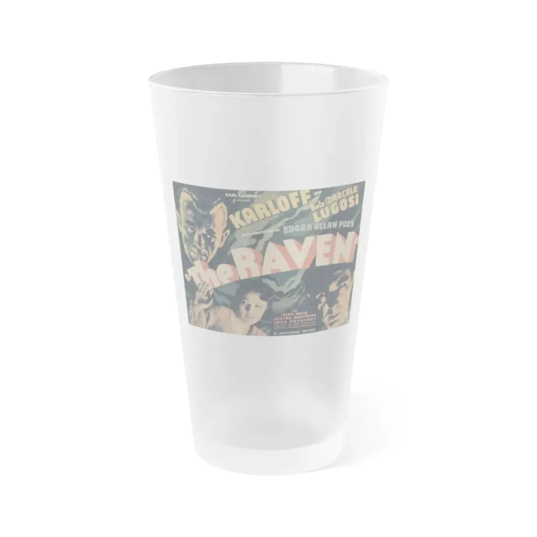 THE RAVEN 1935 Movie Poster - Frosted Pint Glass 16oz Default Title - Go Mug Yourself