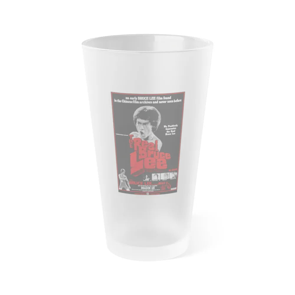 THE REAL BRUCE LEE 1977 Movie Poster - Frosted Pint Glass 16oz-Go Mug Yourself