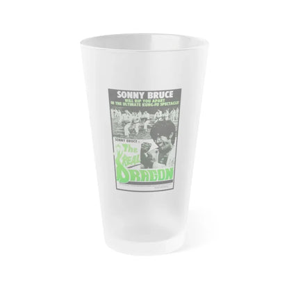 THE REAL DRAGON (FURY OF THE BLACK BELT) 1975 Movie Poster - Frosted Pint Glass 16oz Default Title - Go Mug Yourself