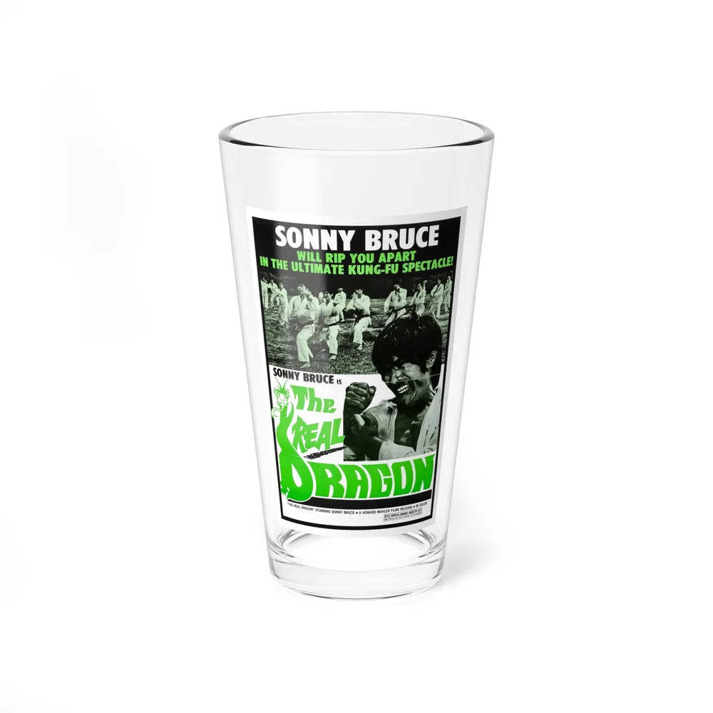 THE REAL DRAGON (FURY OF THE BLACK BELT) 1975 Movie Poster - Pint Glass 16oz-16oz-Go Mug Yourself