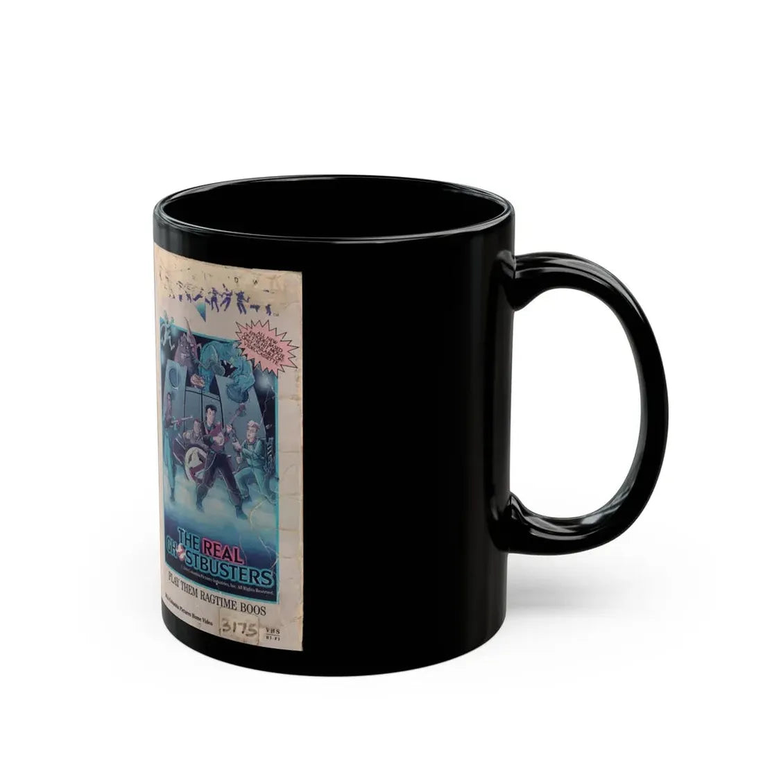 THE REAL GHOSTBUSTERS PLAY THEM RAGTIME BOOS (VHS COVER) - Black Coffee Mug - Go Mug Yourself