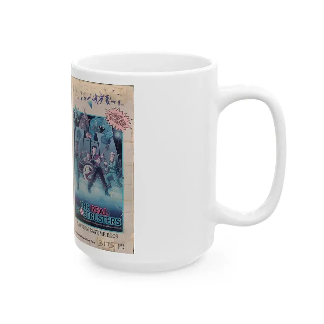 THE REAL GHOSTBUSTERS PLAY THEM RAGTIME BOOS (VHS COVER) - White Coffee Mug - Go Mug Yourself