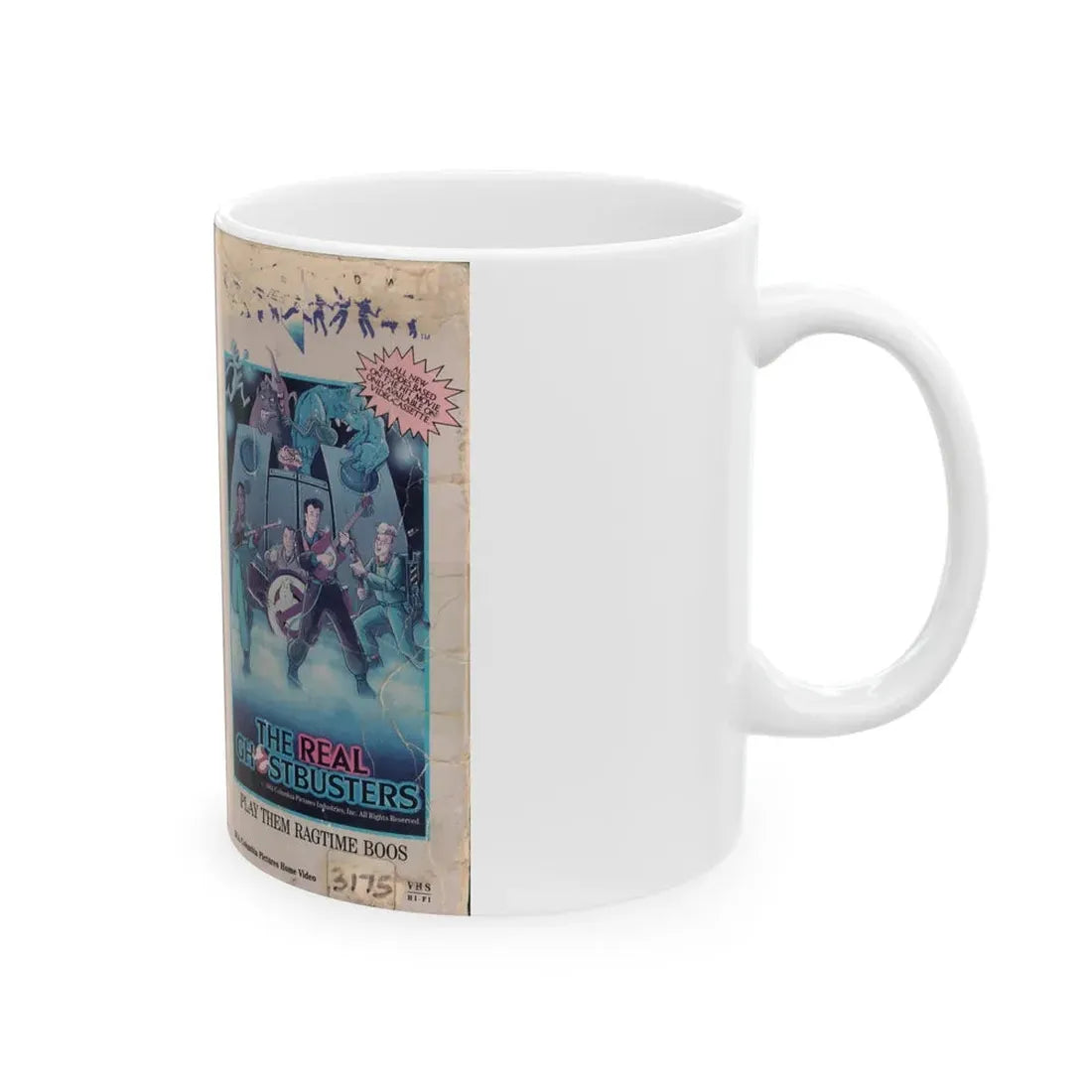 THE REAL GHOSTBUSTERS PLAY THEM RAGTIME BOOS (VHS COVER) - White Coffee Mug - Go Mug Yourself