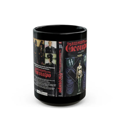 THE RED NIGHTS OF THE GESTAPO (VHS COVER) - Black Coffee Mug 15oz - Go Mug Yourself