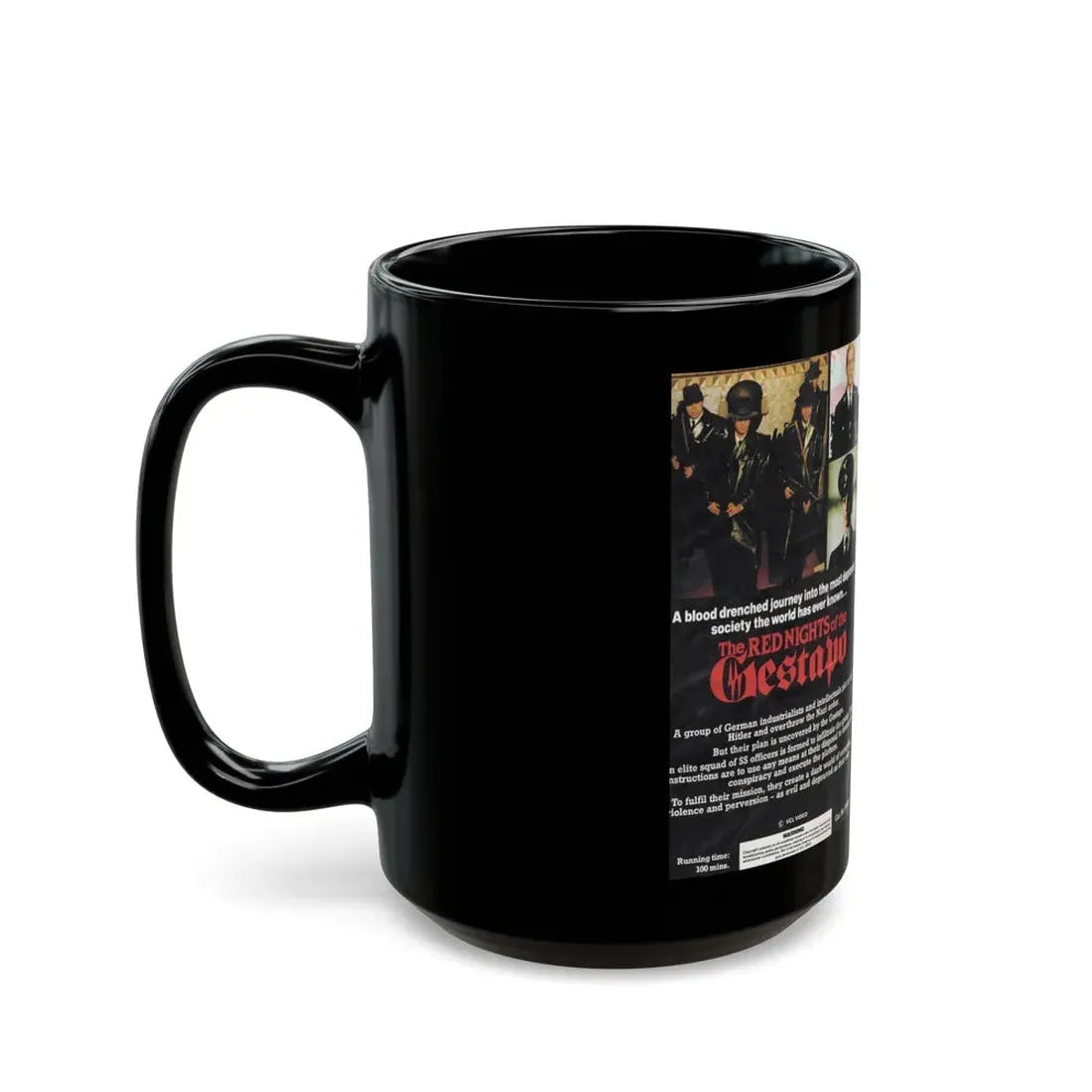 THE RED NIGHTS OF THE GESTAPO (VHS COVER) - Black Coffee Mug - Go Mug Yourself