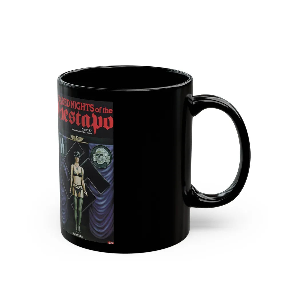 THE RED NIGHTS OF THE GESTAPO (VHS COVER) - Black Coffee Mug-Go Mug Yourself