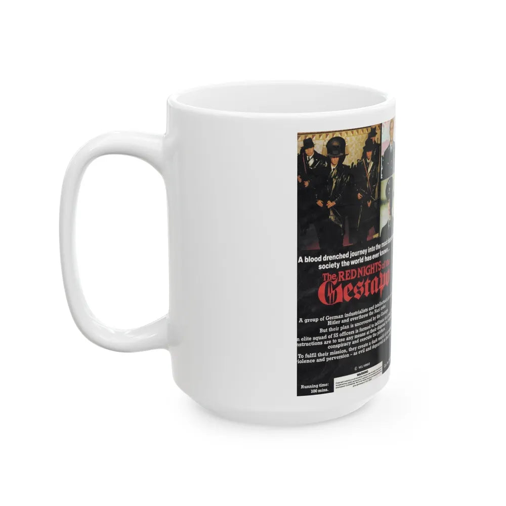 THE RED NIGHTS OF THE GESTAPO (VHS COVER) - White Coffee Mug-Go Mug Yourself