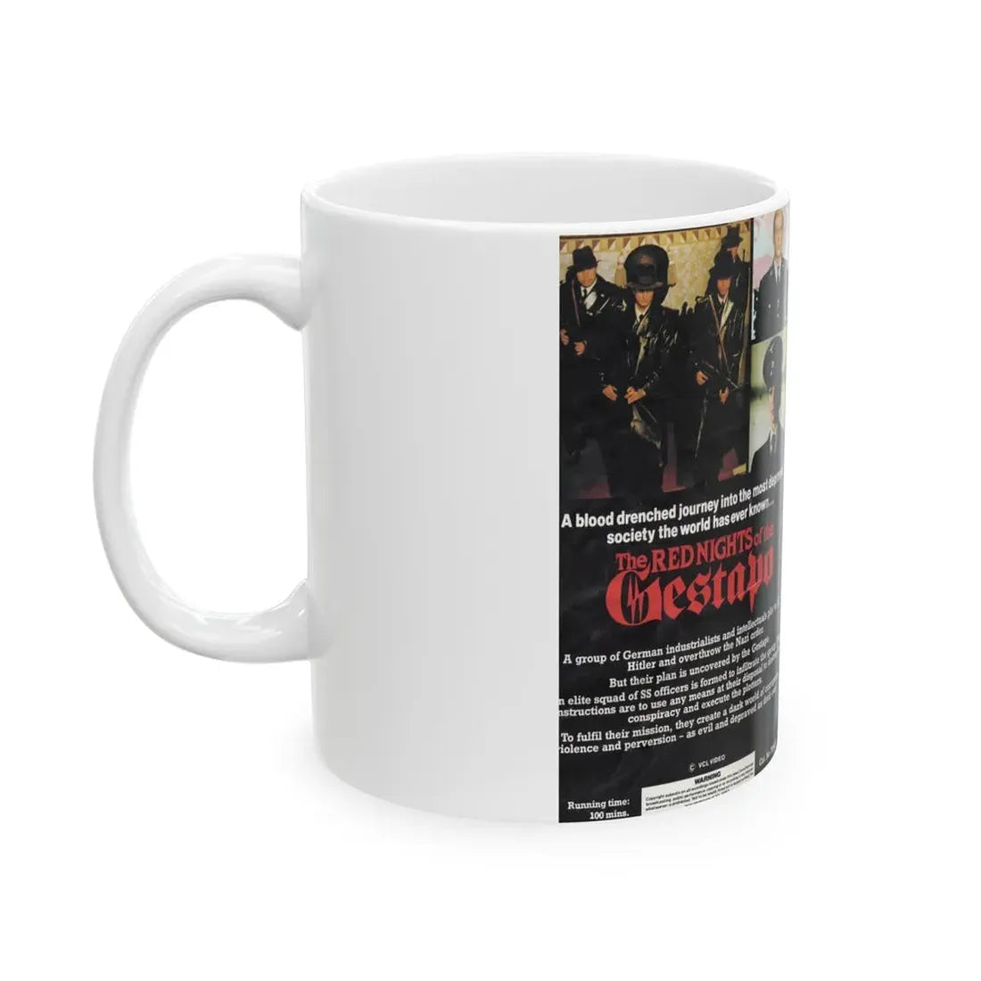 THE RED NIGHTS OF THE GESTAPO (VHS COVER) - White Coffee Mug - Go Mug Yourself