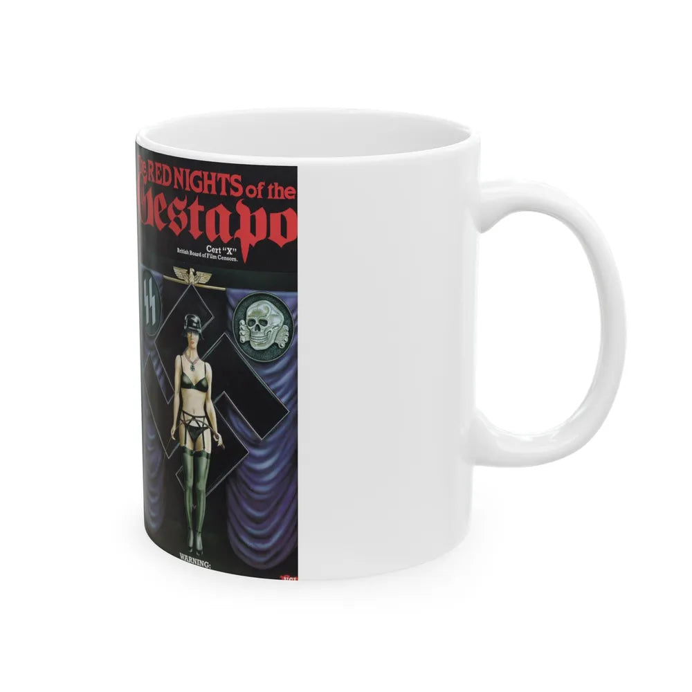 THE RED NIGHTS OF THE GESTAPO (VHS COVER) - White Coffee Mug-Go Mug Yourself