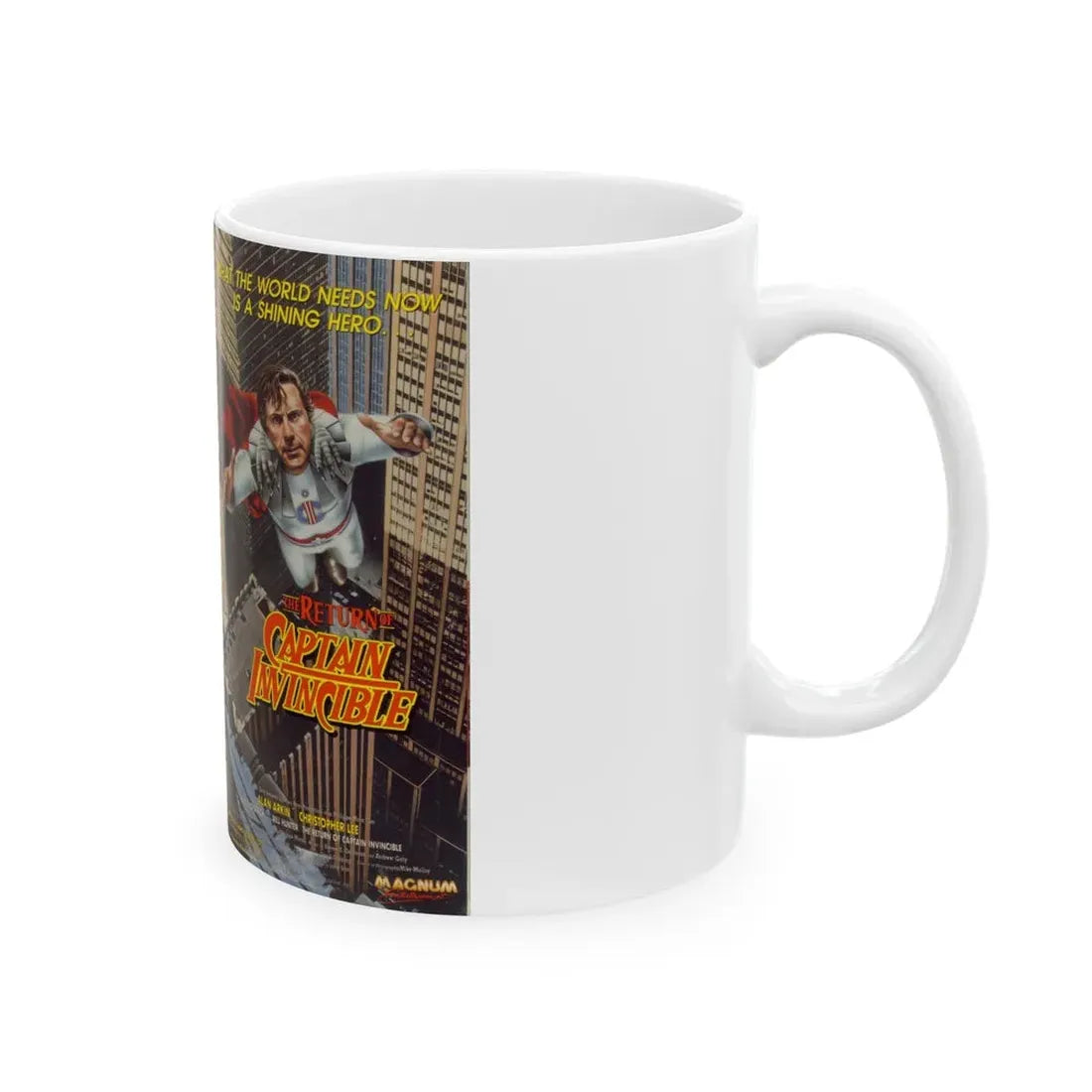 THE RETURN OF CAPTAIN INVINCIBLE (VHS COVER) - White Coffee Mug - Go Mug Yourself
