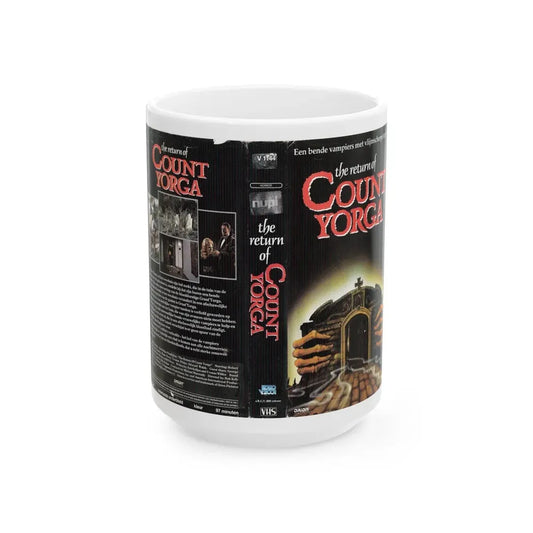 THE RETURN OF COUNT YORGA VAMPIRES (VHS COVER) - White Coffee Mug 15oz - Go Mug Yourself