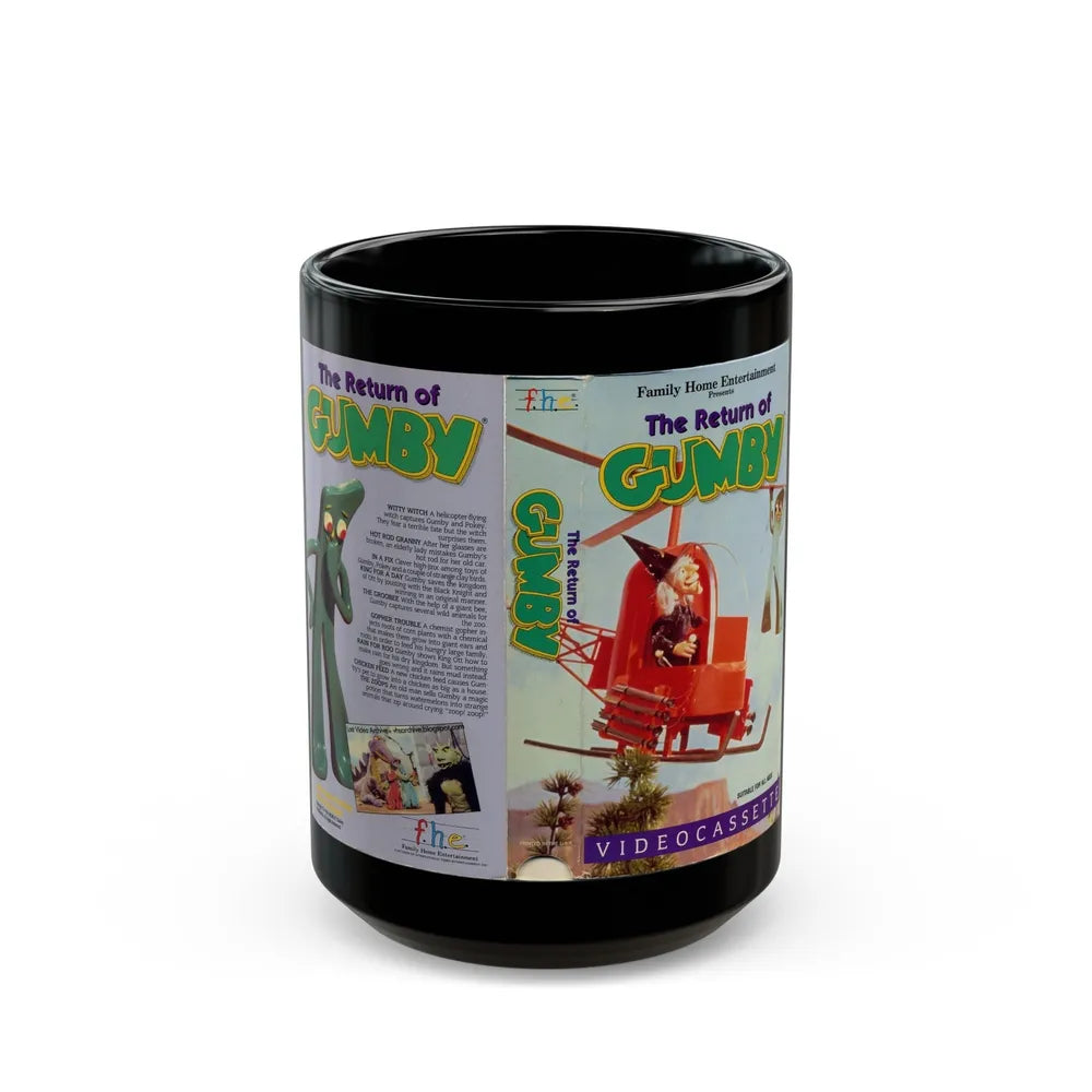 THE RETURN OF GUMBY (VHS COVER) - Black Coffee Mug-15oz-Go Mug Yourself