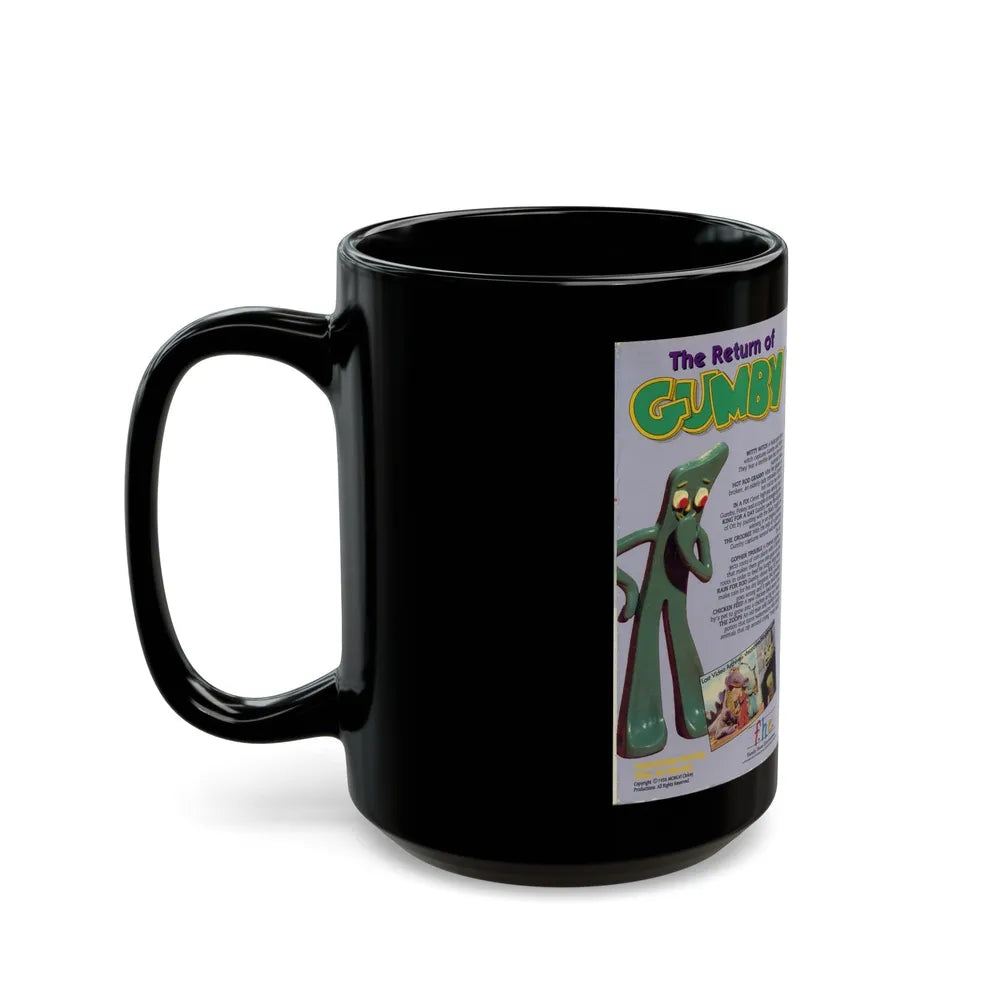 THE RETURN OF GUMBY (VHS COVER) - Black Coffee Mug-Go Mug Yourself