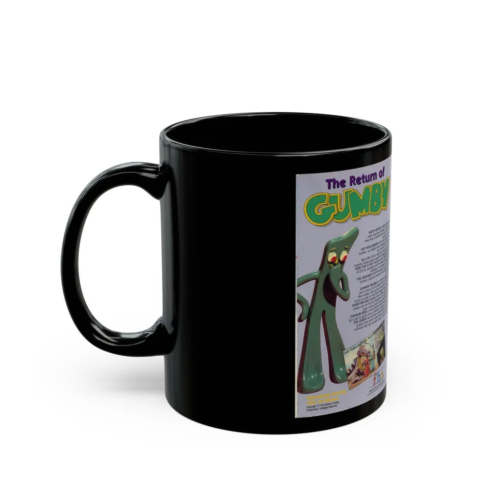 THE RETURN OF GUMBY (VHS COVER) - Black Coffee Mug-Go Mug Yourself