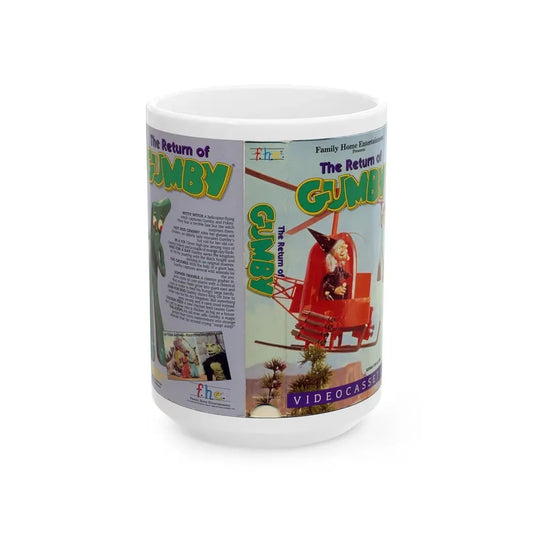 THE RETURN OF GUMBY (VHS COVER) - White Coffee Mug 15oz - Go Mug Yourself