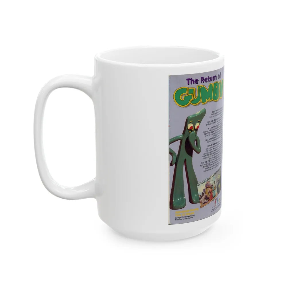 THE RETURN OF GUMBY (VHS COVER) - White Coffee Mug-Go Mug Yourself