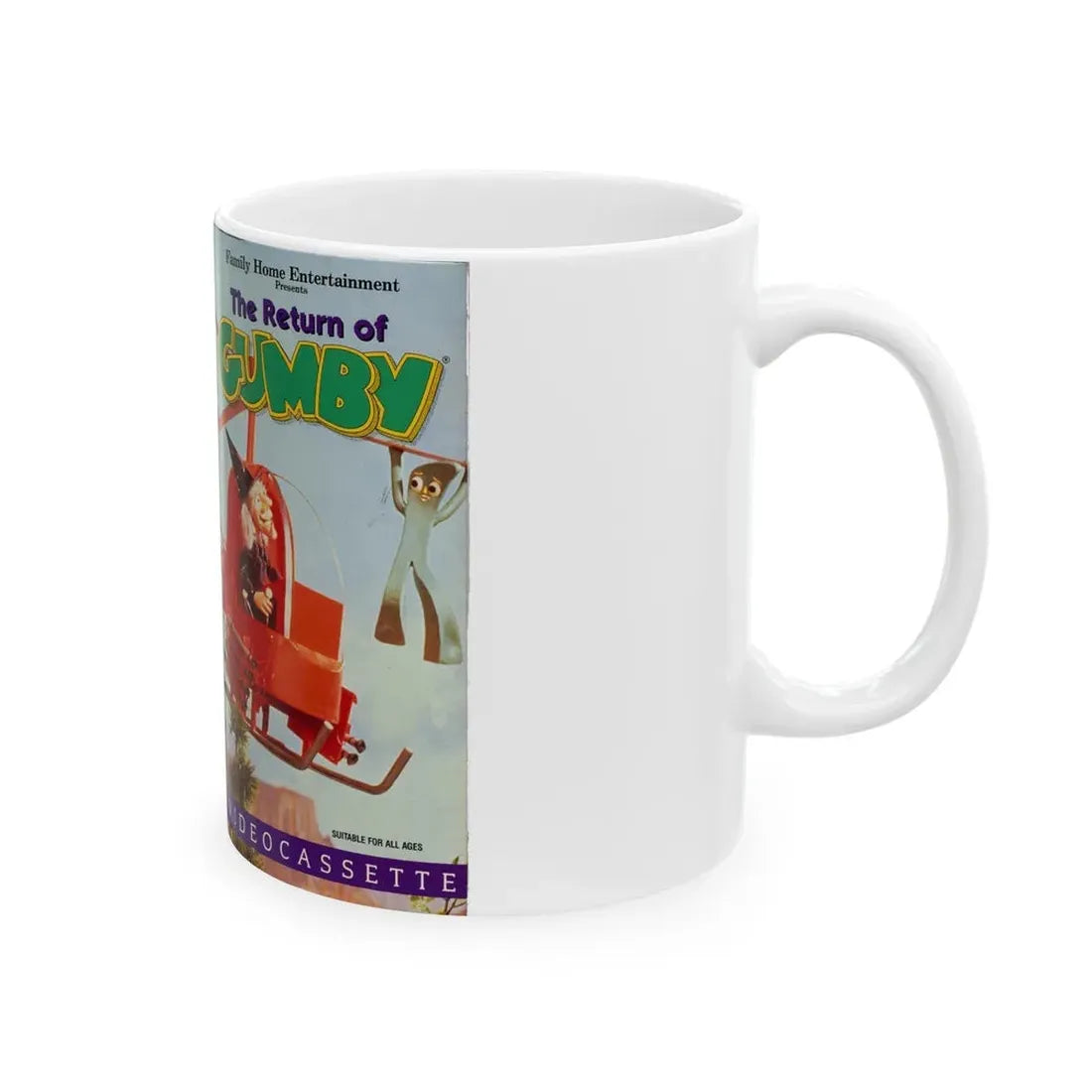 THE RETURN OF GUMBY (VHS COVER) - White Coffee Mug - Go Mug Yourself