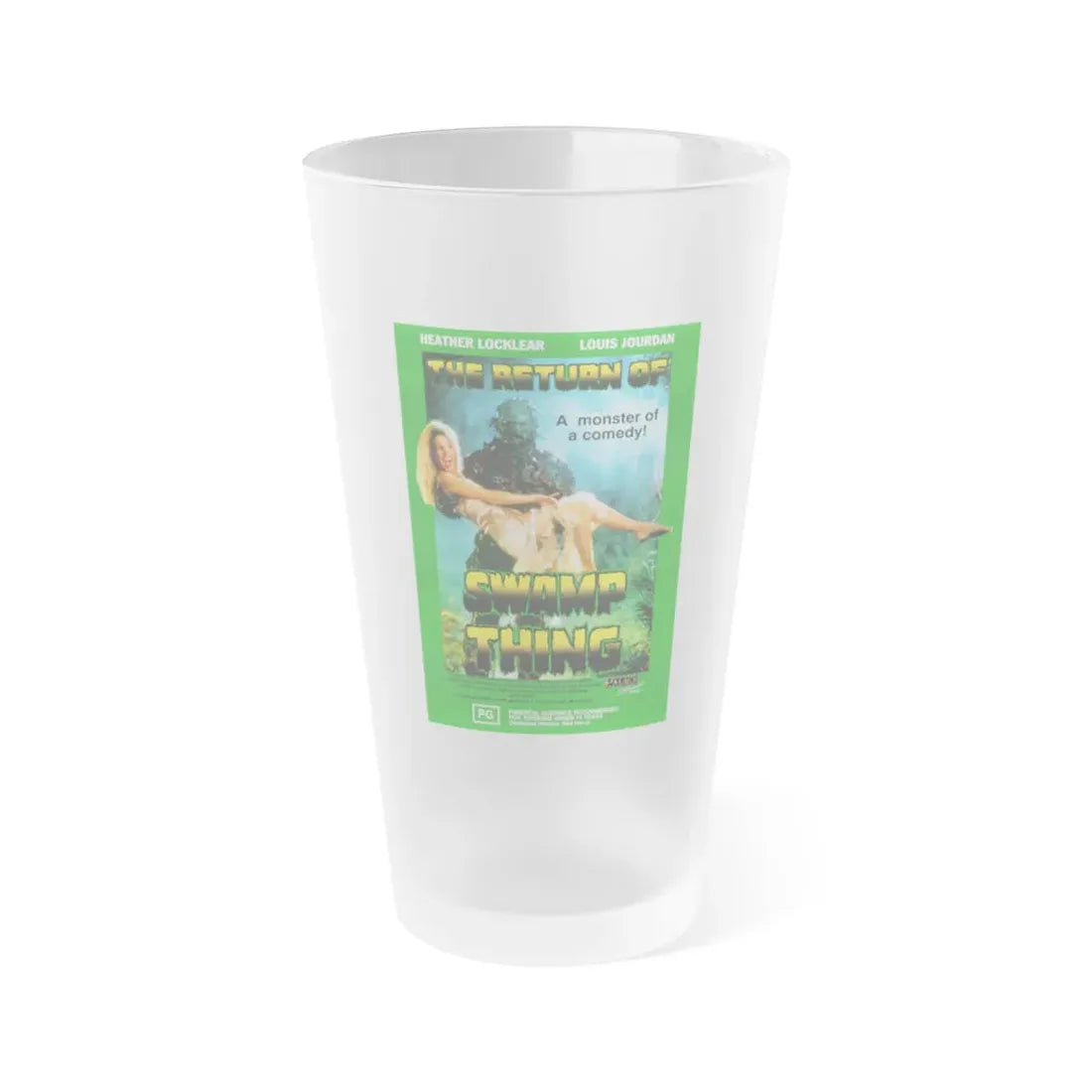 THE RETURN OF SWAMP THING 1989 Movie Poster - Frosted Pint Glass 16oz Default Title - Go Mug Yourself
